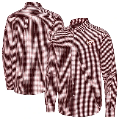 Antigua Virginia Tech Hokies Ellis Woven Tri-Blend Long Sleeve Button-Down Shirt