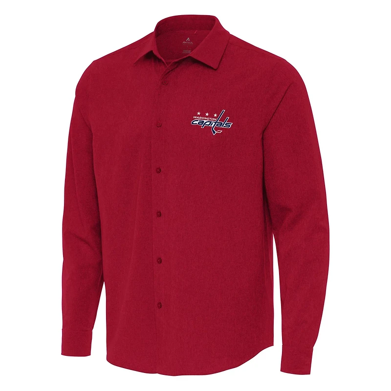 Antigua Washington Capitals Exposure Woven Long Sleeve Button-Up Shirt