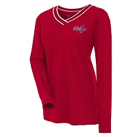 Antigua Washington Capitals Symbolic V-Neck Long Sleeve T-Shirt