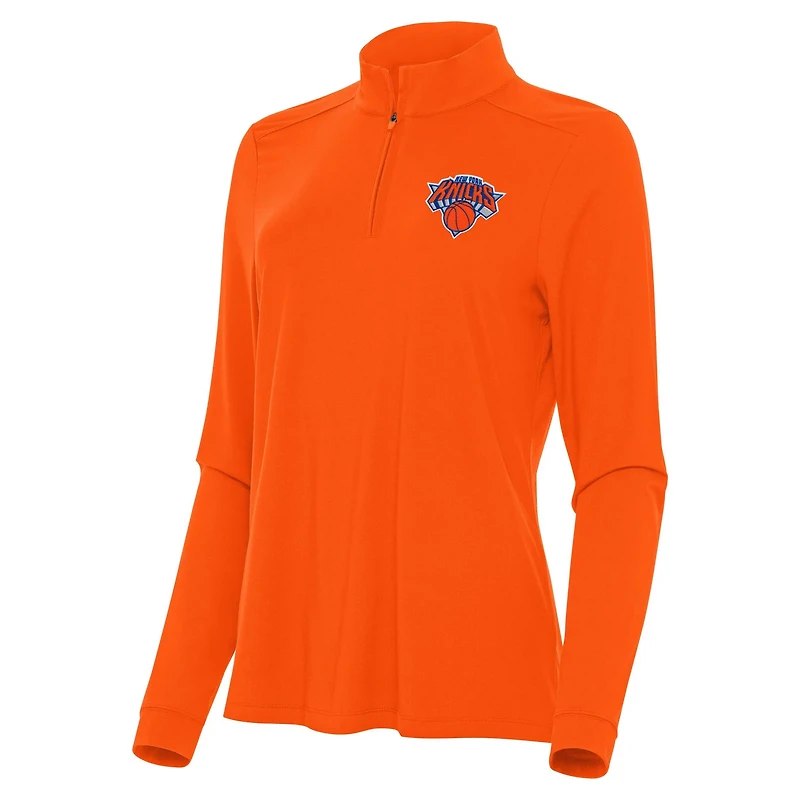 Antigua Women's New York Knicks Intent 1/4-Zip Top