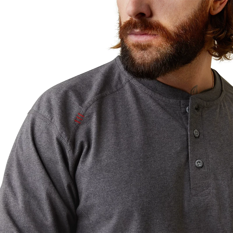 Ariat Men's Flame Resistant Air Refinery Row Graphic Henley Long Sleeve Top