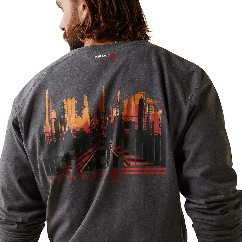 Ariat Men's Flame Resistant Air Refinery Row Graphic Henley Long Sleeve Top