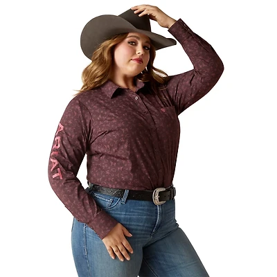 Ariat Women's Wrinkle Resist Team Kirby Stretch Plus-Size Shirt