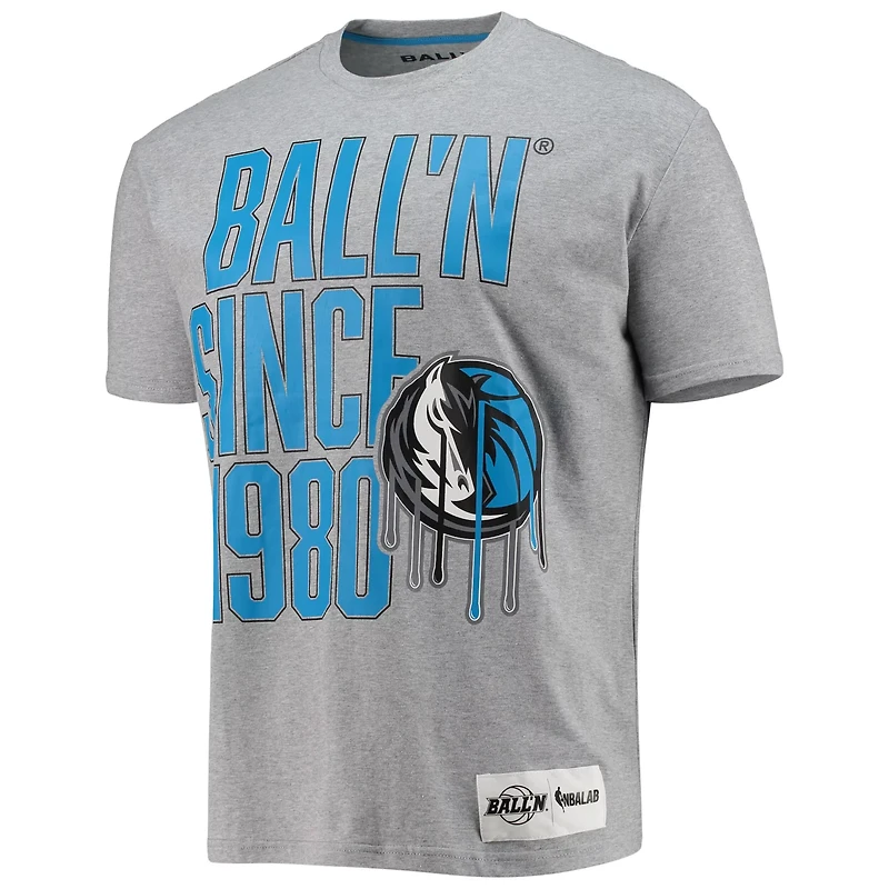 BALL'N Heathered Gray Dallas Mavericks Since 1980 T-Shirt