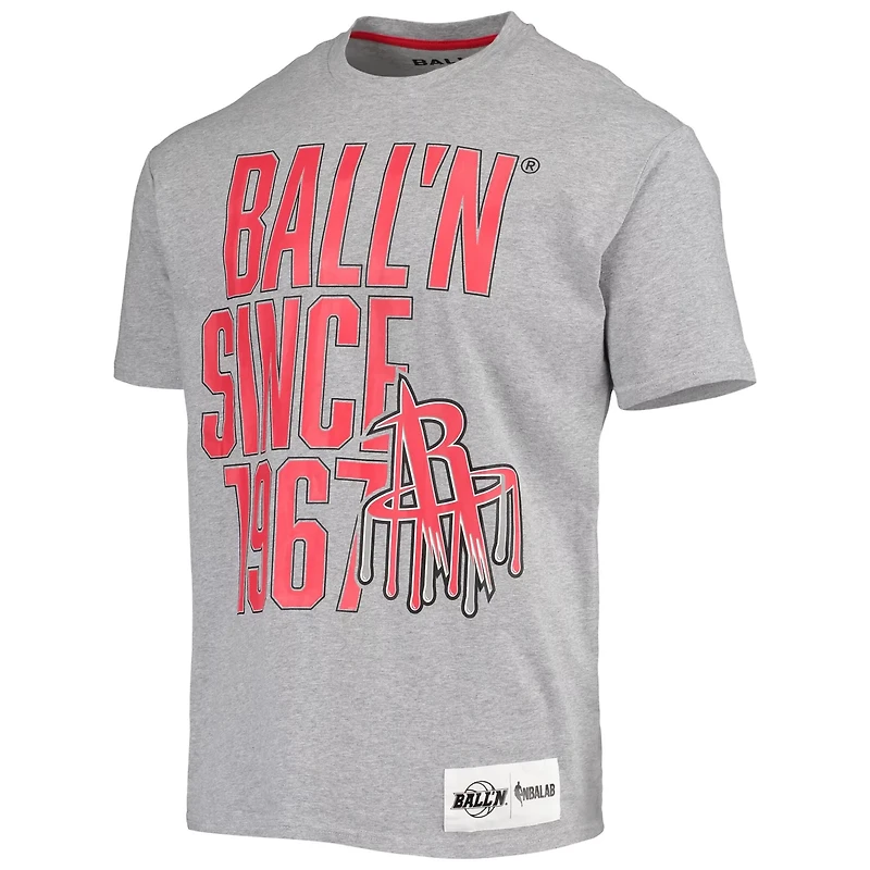 BALL'N Heathered Gray Houston Rockets Since 1967 T-Shirt