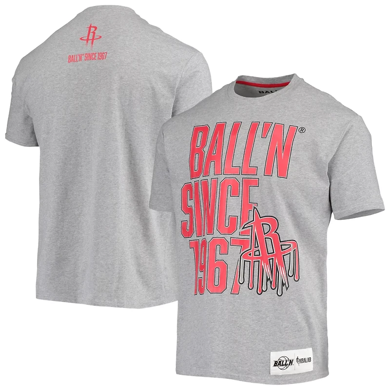 BALL'N Heathered Gray Houston Rockets Since 1967 T-Shirt