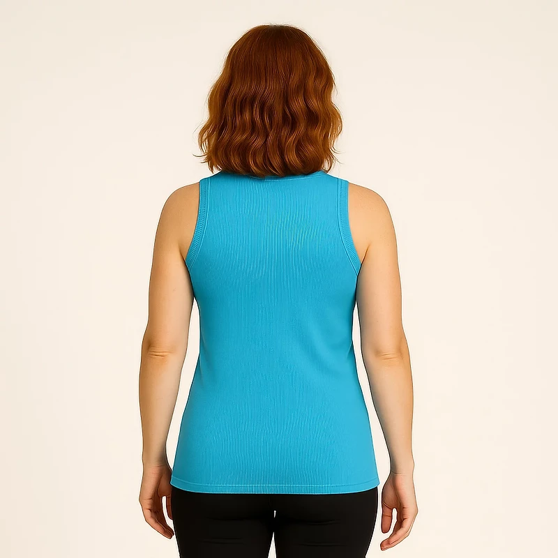 BCG Women's Sign High Neck Solid Rib Tank Top