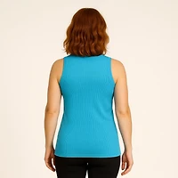 BCG Women's Sign High Neck Solid Rib Tank Top