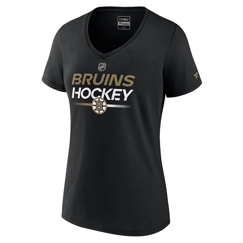 Boston Bruins Authentic Pro V-Neck T-Shirt