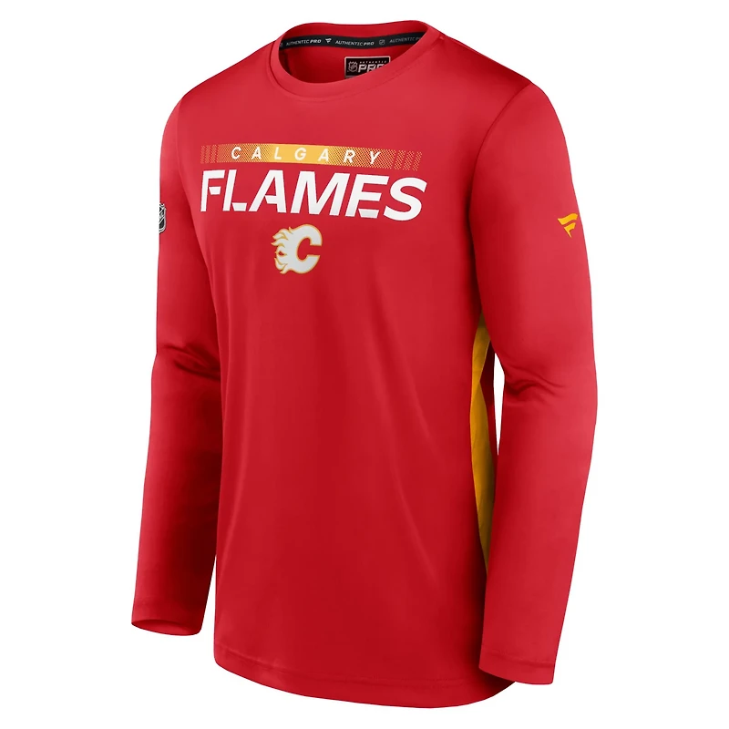 Calgary Flames Authentic Pro Rink Performance Long Sleeve T-Shirt