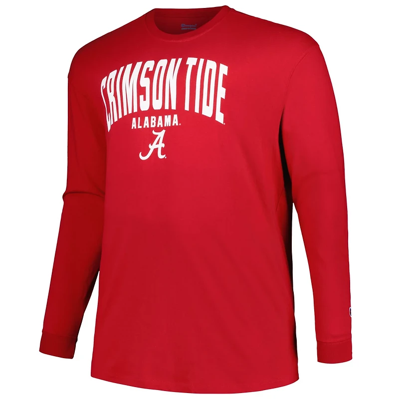 Champion Alabama Tide Big  Tall Arch Long Sleeve T-Shirt