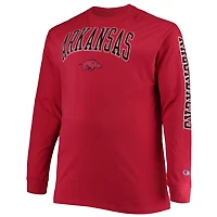 Champion Arkansas Razorbacks Big  Tall 2-Hit Long Sleeve T-Shirt