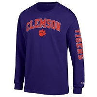 Champion Clemson Tigers Arch Over Logo 2-Hit Long Sleeve T-Shirt