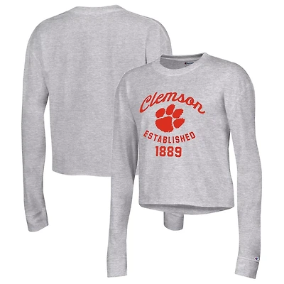 Champion Clemson Tigers Boyfriend Cropped Long Sleeve T-Shirt