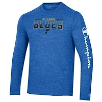 Champion Heather St Louis Blues Tri-Blend Long Sleeve T-Shirt
