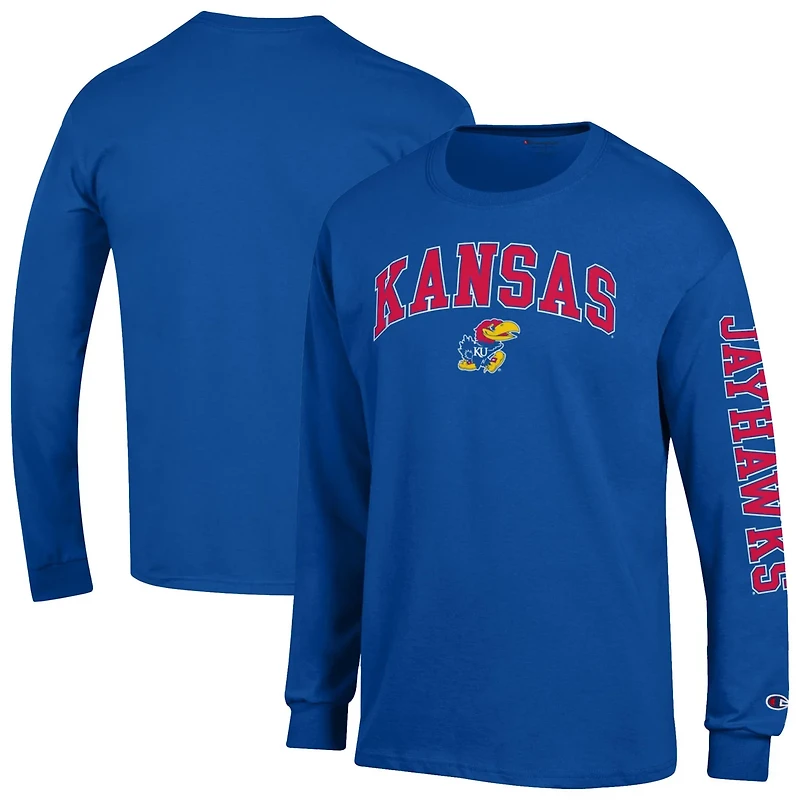 Champion Kansas Jayhawks Arch Over Logo 2-Hit Long Sleeve T-Shirt