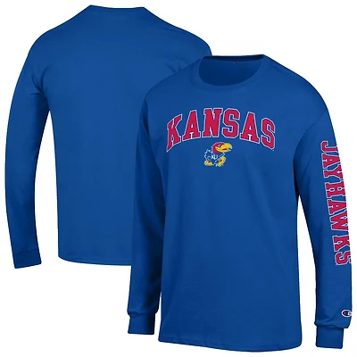 Champion Kansas Jayhawks Arch Over Logo 2-Hit Long Sleeve T-Shirt