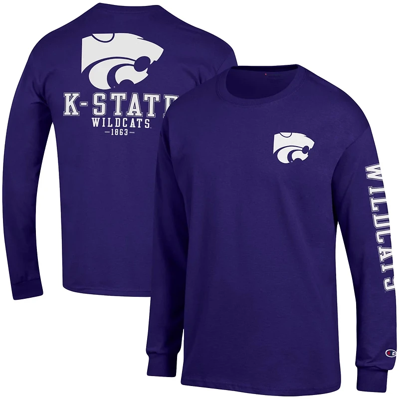 Champion Kansas State Wildcats Team Stack Long Sleeve T-Shirt