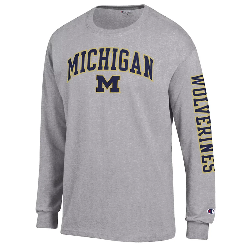 Champion Michigan Wolverines Arch Over Logo 2-Hit Long Sleeve T-Shirt