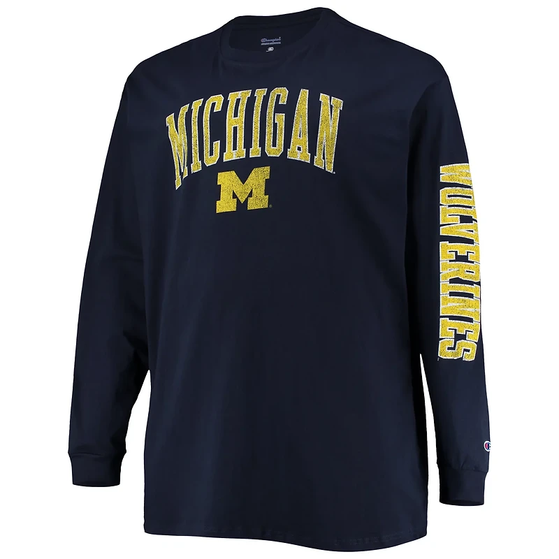 Champion Michigan Wolverines Big  Tall 2-Hit Long Sleeve T-Shirt