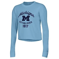 Champion Michigan Wolverines Boyfriend Cropped Long Sleeve T-Shirt