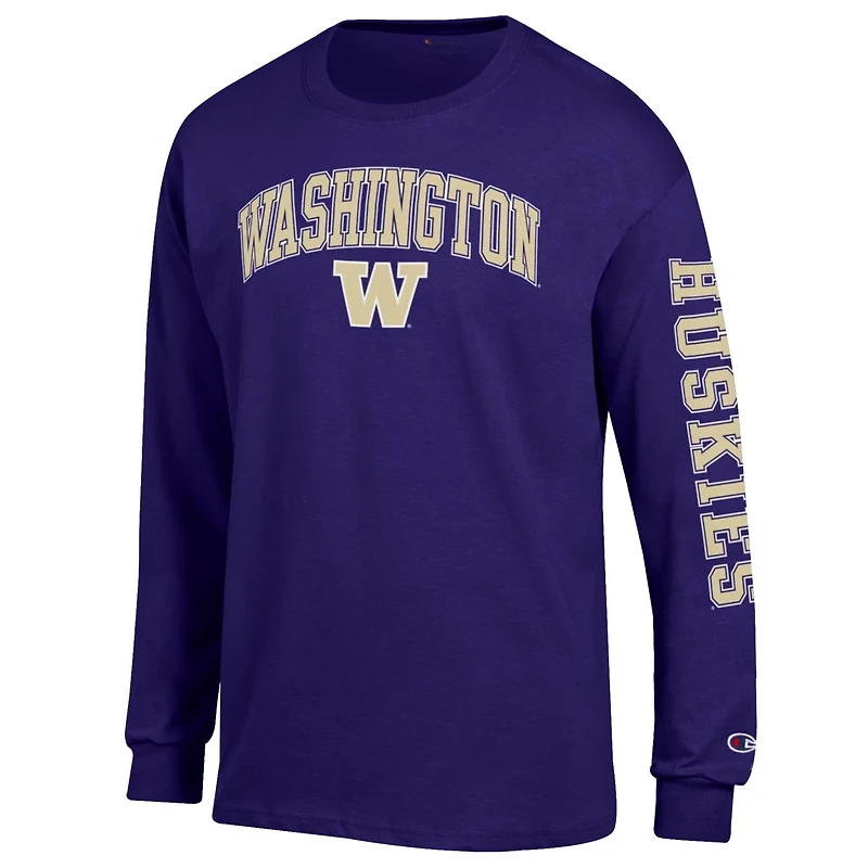 Champion Washington Huskies Arch Over Logo 2-Hit Long Sleeve T-Shirt