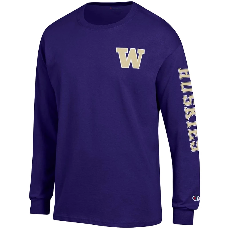 Champion Washington Huskies Team Stack Long Sleeve T-Shirt