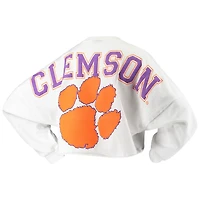 Clemson Tigers Raw Hem Cropped Spirit Jersey Long Sleeve T-Shirt