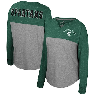 Colosseum / Michigan State Spartans Jelly of the Month Oversized Tri-Blend Long Sleeve T-Shirt