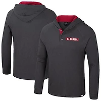 Colosseum Alabama Crimson Tide Dujour Ralgan Long Sleeve Henley Hoodie T-Shirt
