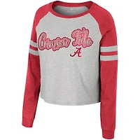 Colosseum Alabama Crimson Tide I'm Gliding Here Raglan Long Sleeve Cropped T-Shirt