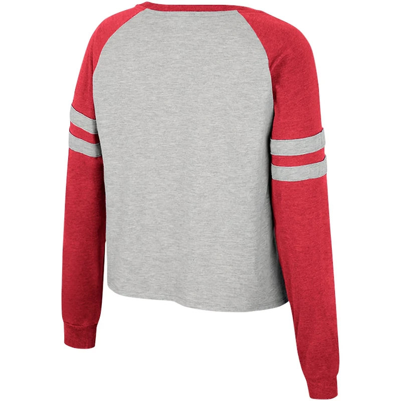 Colosseum Alabama Crimson Tide I'm Gliding Here Raglan Long Sleeve Cropped T-Shirt