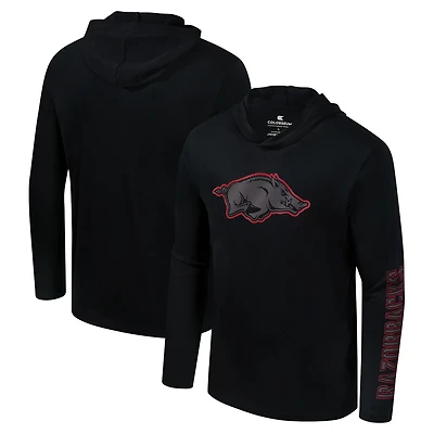 Colosseum Arkansas Razorbacks Color Pop Active Blend 2-Hit Long Sleeve Hooded T-Shirt
