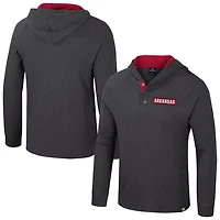 Colosseum Arkansas Razorbacks Dujour Ralgan Long Sleeve Henley Hoodie T-Shirt