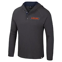 Colosseum Auburn Tigers Dujour Ralgan Long Sleeve Henley Hoodie T-Shirt