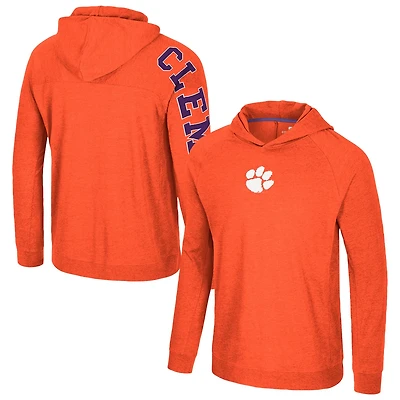 Colosseum Clemson Tigers Back Business Long Sleeve Raglan Hooded T-Shirt