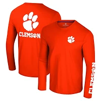 Colosseum Clemson Tigers Logo Lockup 3-Hit Active Blend Long Sleeve T-Shirt