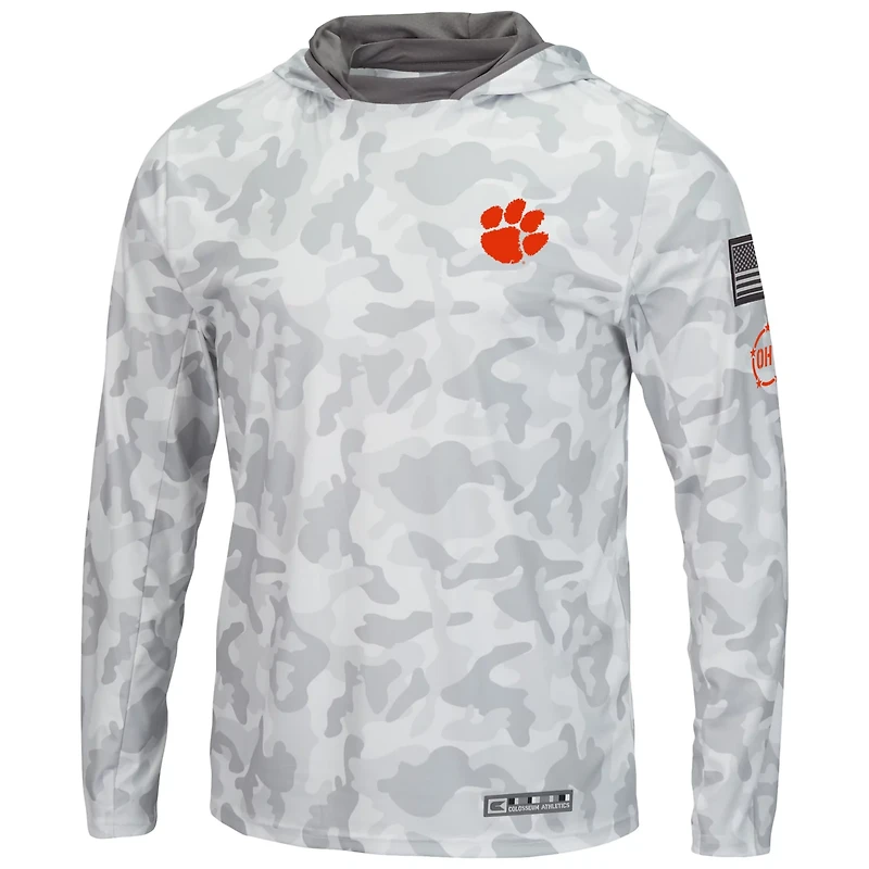 Colosseum Clemson Tigers OHT Military Appreciation Long Sleeve Hoodie Top