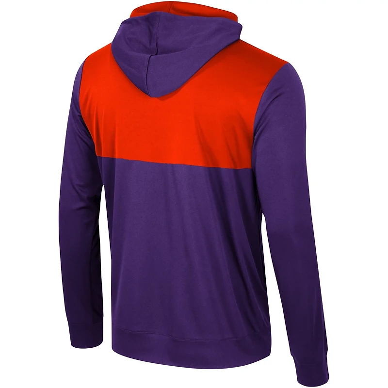 Colosseum Clemson Tigers Warm Up Long Sleeve Hoodie T-Shirt
