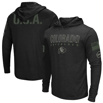 Colosseum Colorado Buffaloes OHT Military Appreciation Hoodie Long Sleeve T-Shirt