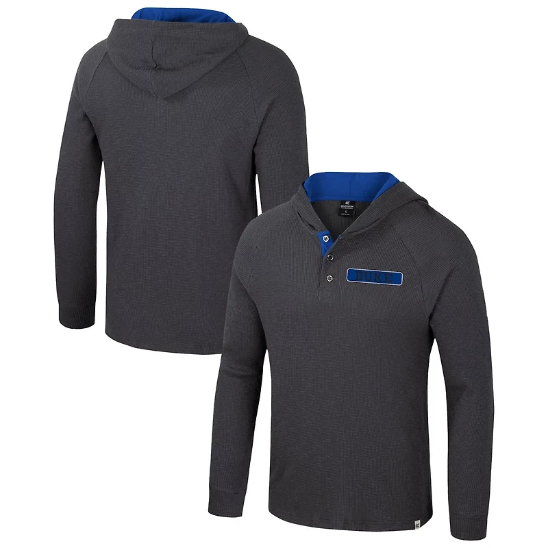 Colosseum Duke Devils Dujour Ralgan Long Sleeve Henley Hoodie T-Shirt