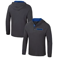 Colosseum Duke Devils Dujour Ralgan Long Sleeve Henley Hoodie T-Shirt