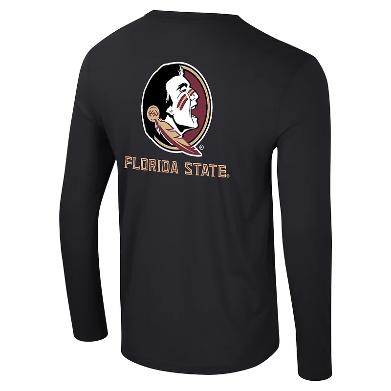 Colosseum Florida State Seminoles Logo Lockup 3-Hit Active Blend Long Sleeve T-Shirt