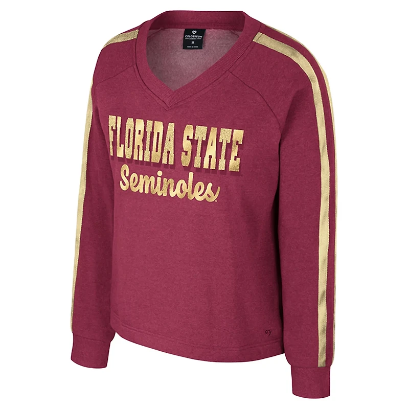 Colosseum Florida State Seminoles Treasures Long Sleeve V-Neck T-Shirt
