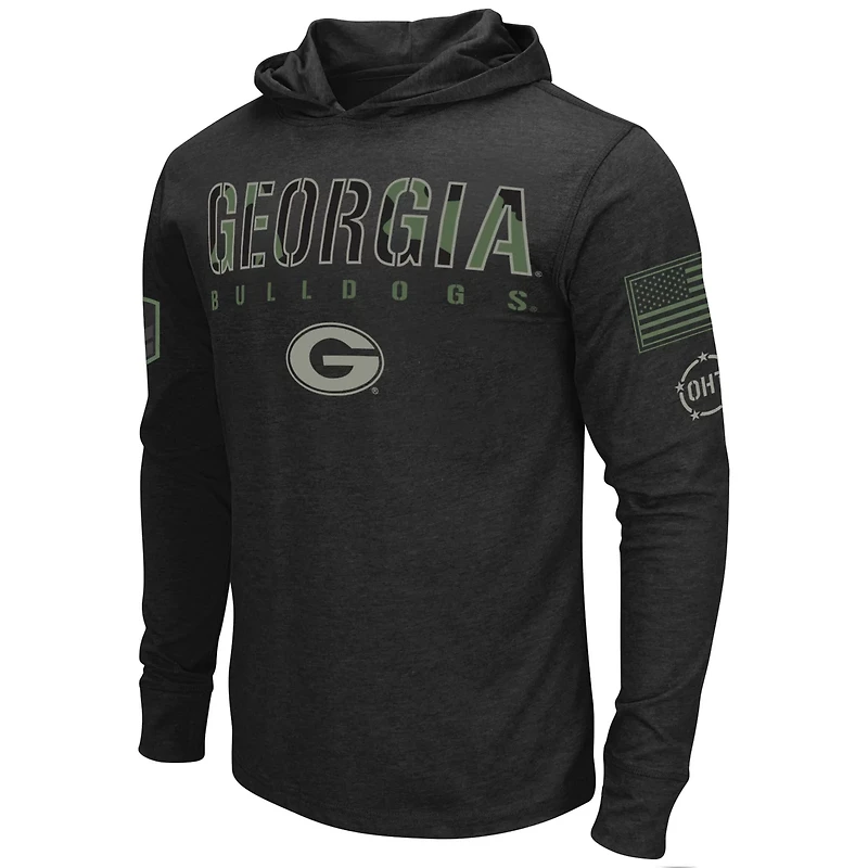 Colosseum Georgia Bulldogs OHT Military Appreciation Hoodie Long Sleeve T-Shirt