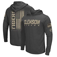 Colosseum Heather Clemson Tigers Team OHT Military Appreciation Long Sleeve Hoodie T-Shirt