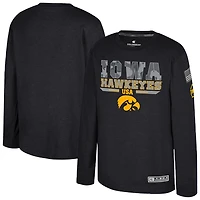 Colosseum Heather Iowa Hawkeyes OHT Military Appreciation Oorah Long Sleeve T-Shirt