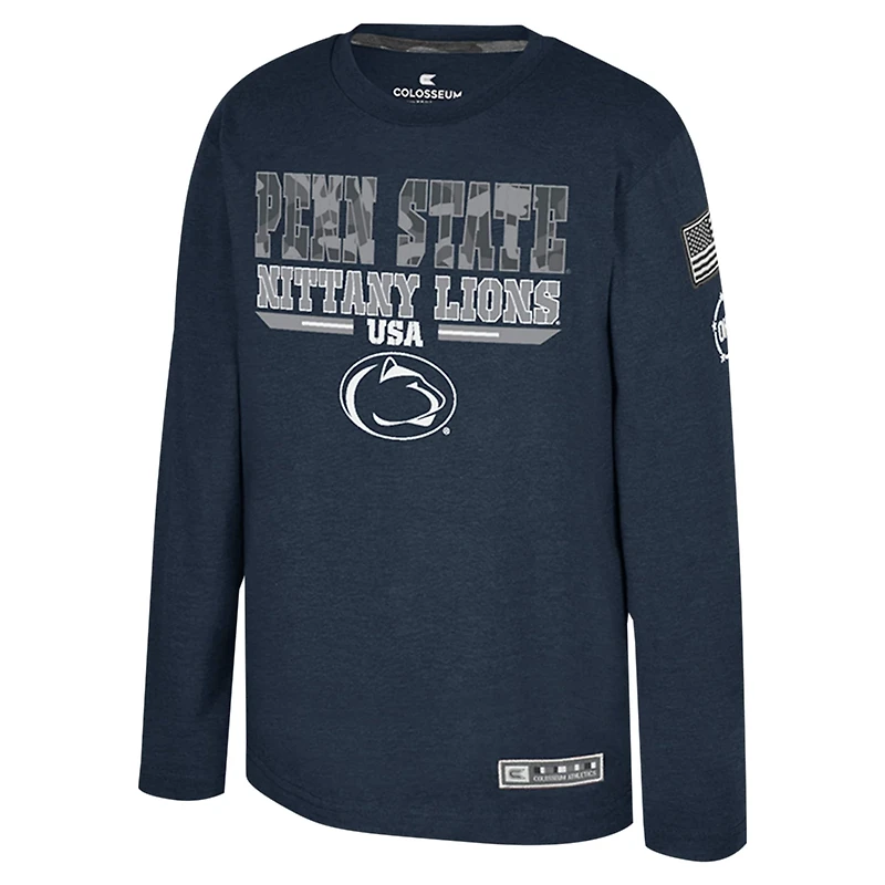 Colosseum Heather Penn State Nittany Lions OHT Military Appreciation Oorah Long Sleeve T-Shirt
