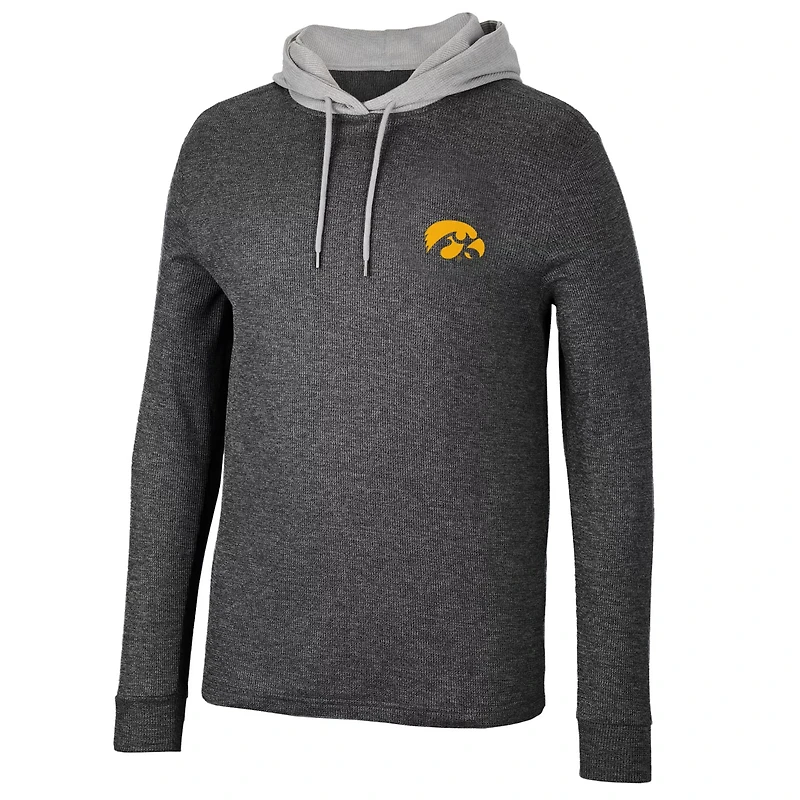 Colosseum Iowa Hawkeyes Ballot Waffle-Knit Thermal Long Sleeve Hoodie T-Shirt