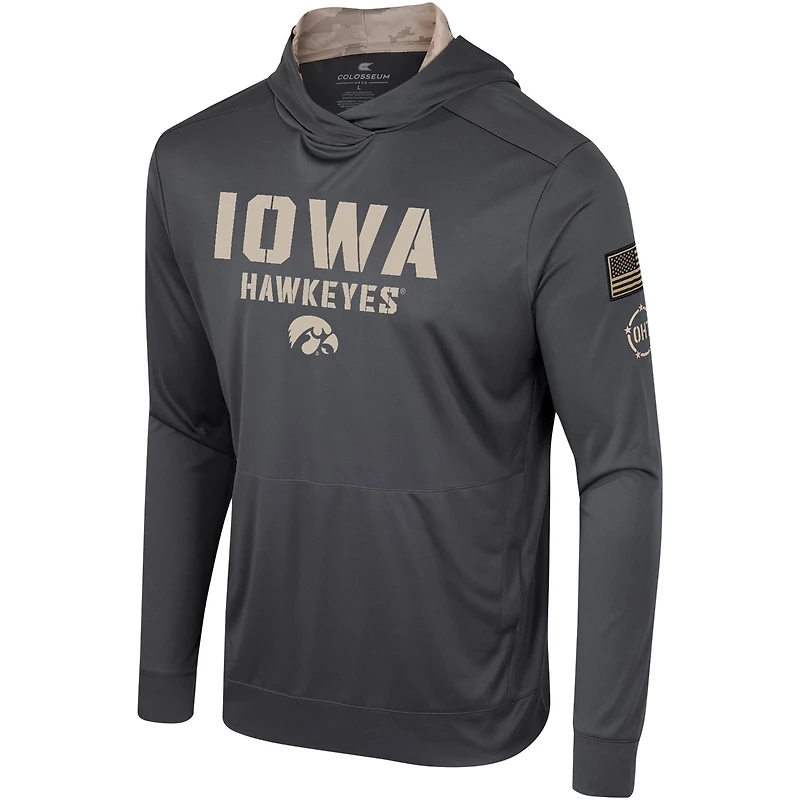 Colosseum Iowa Hawkeyes OHT Military Appreciation Long Sleeve Hoodie T-Shirt